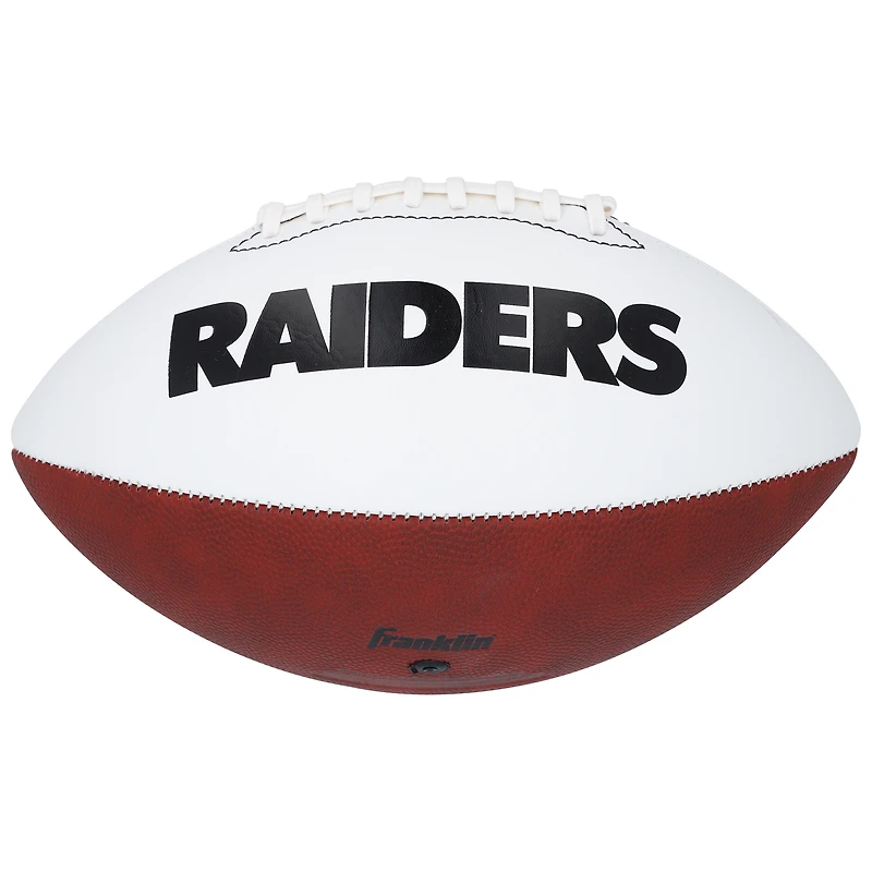 Ballon de football Franklin White Panel autographié par Ashton Jeanty des Las Vegas Raiders