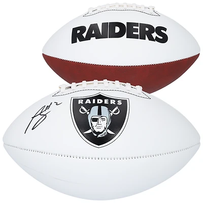 Ballon de football Franklin White Panel autographié par Ashton Jeanty des Las Vegas Raiders