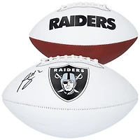Ballon de football Franklin White Panel autographié par Ashton Jeanty des Las Vegas Raiders
