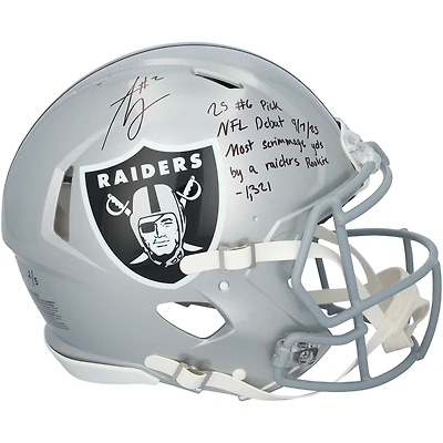 Ashton Jeanty Las Vegas Raiders Autographed Riddell Speed Authentic Helmet with Multiple Inscriptions - Limited Edition of 5