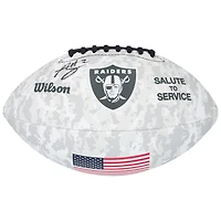 Ballon de football américain autographié par Ashton Jeanty des Las Vegas Raiders, hommage au service Wilson 2024