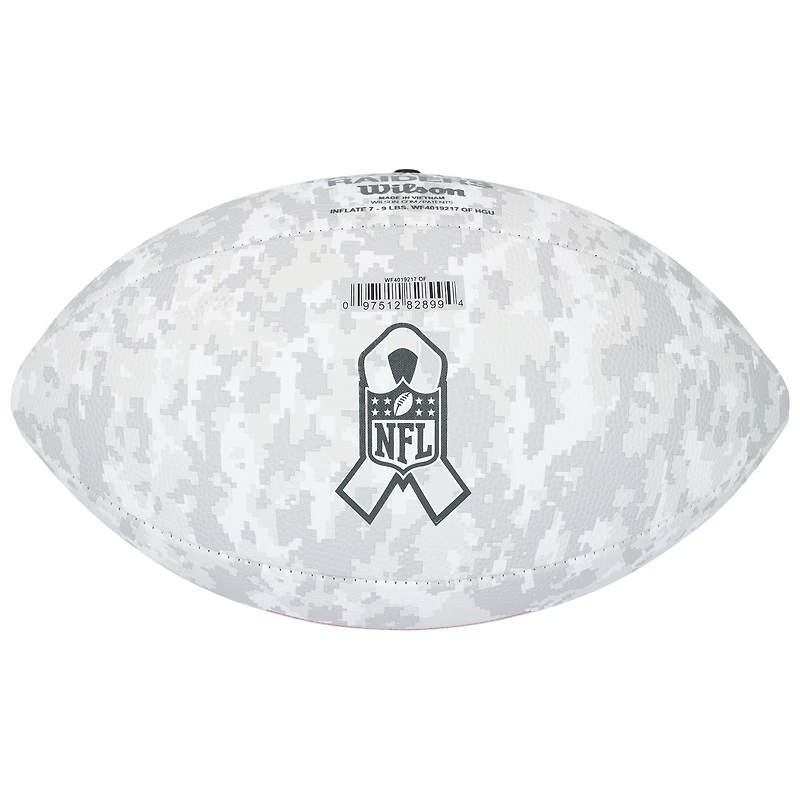 Ballon de football américain autographié par Ashton Jeanty des Las Vegas Raiders, hommage au service Wilson 2024