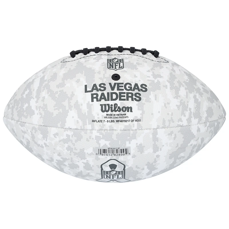 Ballon de football américain autographié par Ashton Jeanty des Las Vegas Raiders, hommage au service Wilson 2024