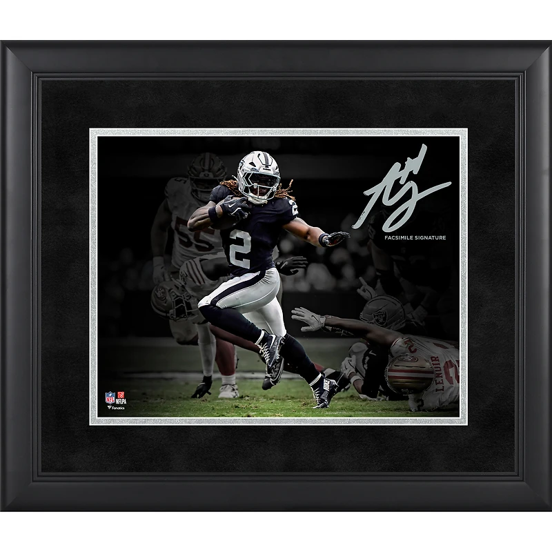 Ashton Jeanty Las Vegas Raiders Facsimile Signature Framed 11" x 14" Spotlight Photograph