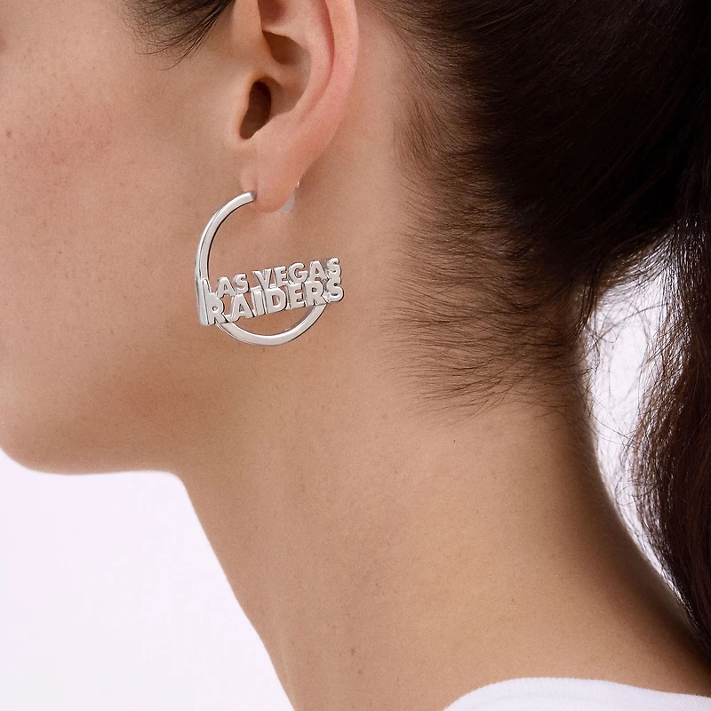 BaubleBar Las Vegas Raiders Wordmark Hoop Earrings