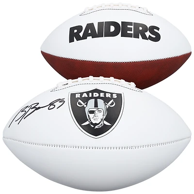 Ballon de football américain Franklin White Panel autographié par Brock Bowers des Raiders de Las Vegas
