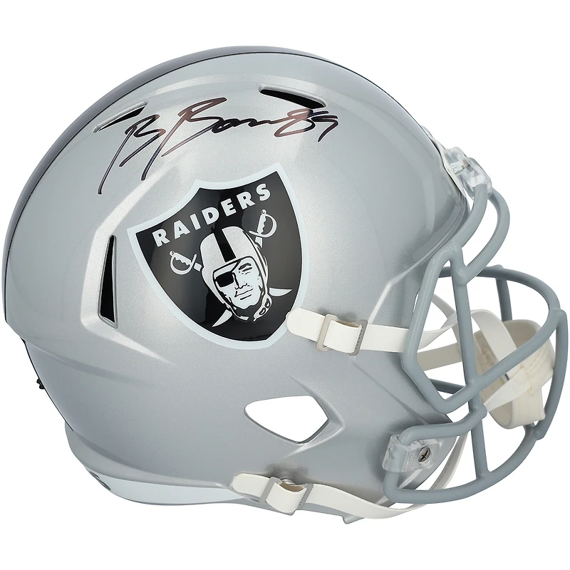Casque réplique Riddell Speed ​​autographié par Brock Bowers des Raiders de Las Vegas