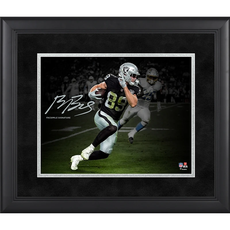 Brock Bowers Las Vegas Raiders Facsimile Signature Framed 11" x 14" Spotlight Photograph