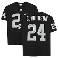 Maillot de joueur authentique autographié par Charles Woodson des Las Vegas Raiders par Mitchell & Ness avec inscription « HOF 21 »