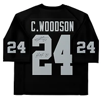 Maillot de joueur authentique autographié par Charles Woodson des Las Vegas Raiders par Mitchell & Ness avec inscription « HOF 21 »