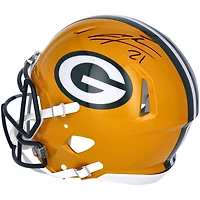 Charles Woodson Green Bay Packers & Las Vegas Raiders Autographed Half & Half Riddell Speed Authentic Helmet with ''HOF 21'' Inscription - Signature on Green Bay Side