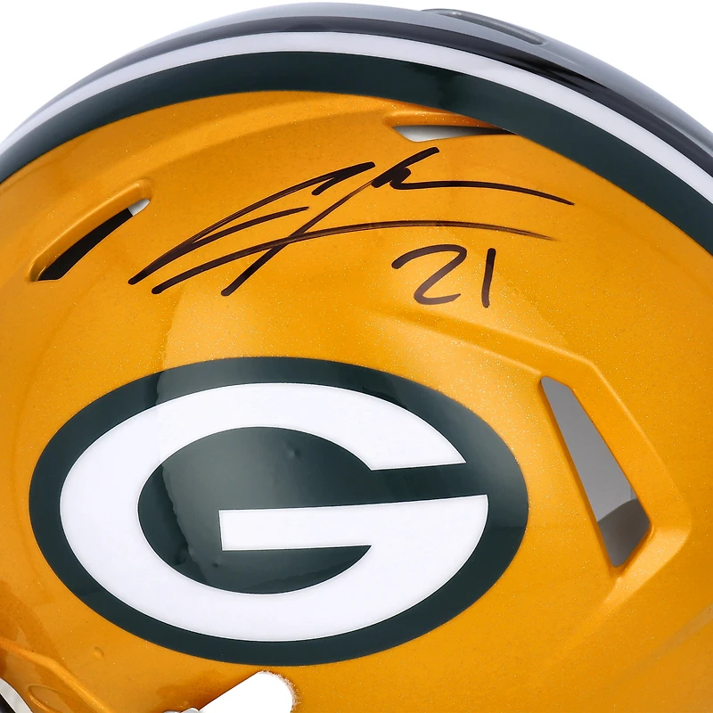 Charles Woodson Green Bay Packers & Las Vegas Raiders Autographed Half & Half Riddell Speed Authentic Helmet with ''HOF 21'' Inscription - Signature on Green Bay Side