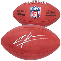Ballon de football professionnel Wilson Duke dédicacé par Charles Woodson des Las Vegas Raiders