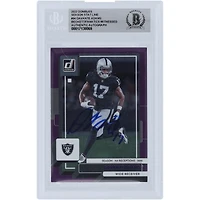 Davante Adams Las Vegas Raiders Autographed 2022 Panini Donruss Purple Season Stat Line #94 #/123 Beckett Fanatics Witnessed Authenticated Card