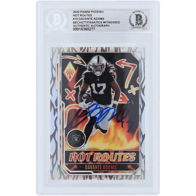 Carte authentifiée autographiée 2022 Panini Phoenix Hot Routes #HR-10 Beckett Fanatics Witnessed par Davante Adams Las Vegas Raiders