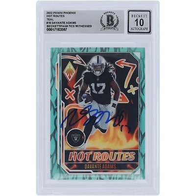 Davante Adams Las Vegas Raiders Autographed 2022 Panini Phoenix Hot Routes Teal #HR-10 #/150 Beckett Fanatics Witnessed Authenticated 10 Card