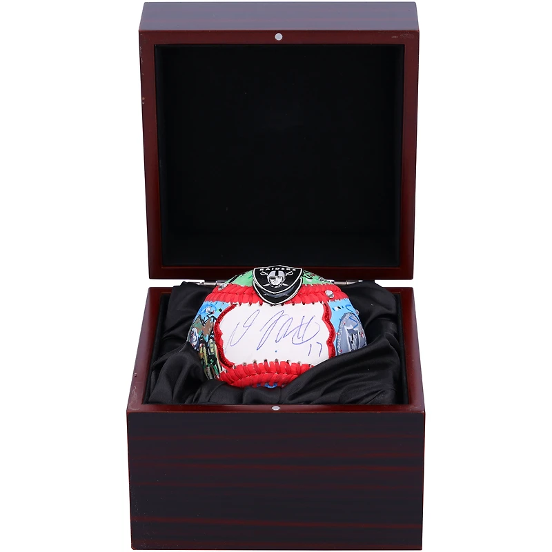 Ballon de baseball autographié par Davante Adams des Las Vegas Raiders - Illustration de Charles Fazzino - QL84439532