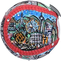 Ballon de baseball autographié par Davante Adams des Las Vegas Raiders - Illustration de Charles Fazzino - QL84439532