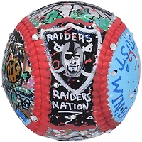 Ballon de baseball autographié par Davante Adams des Las Vegas Raiders - Illustration de Charles Fazzino - QL84439532