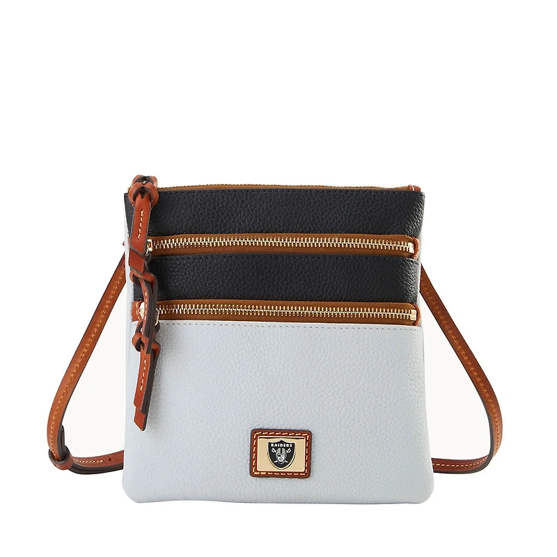 Sac bandoulière triple zip Dooney & Bourke Las Vegas Raiders avec logo de l'équipe à la mi-temps
