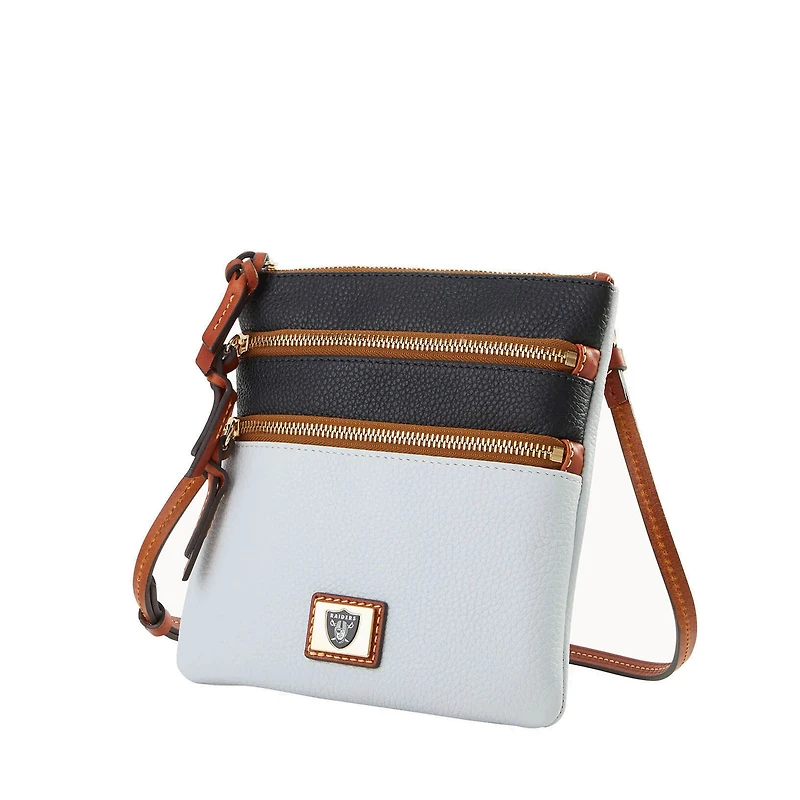 Sac bandoulière triple zip Dooney & Bourke Las Vegas Raiders avec logo de l'équipe à la mi-temps
