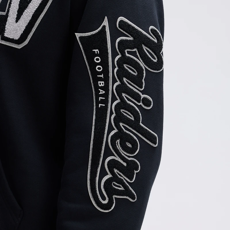 Fanatics Black Las Vegas Raiders IconicFleece Letterman Hoodie