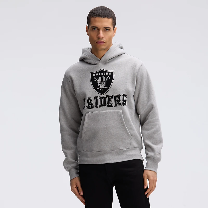 Fanatics Heather Gray Las Vegas Raiders IconicFleece Flocked Hoodie