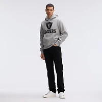 Fanatics Heather Gray Las Vegas Raiders IconicFleece Flocked Hoodie