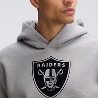 Fanatics Heather Gray Las Vegas Raiders IconicFleece Flocked Hoodie