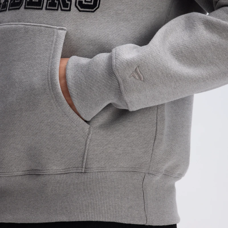 Sweat à capuche floqué Fanatics Heather Gray Las Vegas Raiders IconicFleece