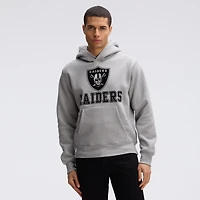 Sweat à capuche floqué Fanatics Heather Gray Las Vegas Raiders IconicFleece