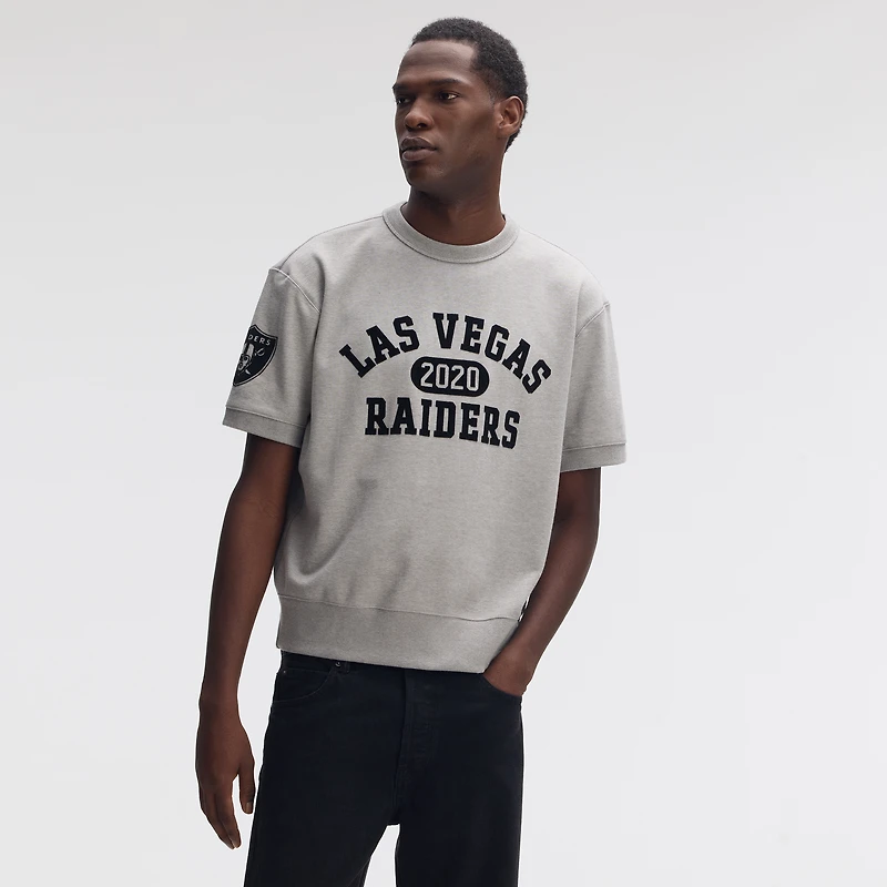 Fanatics Heather Gray Las Vegas Raiders IconicFleece Short Sleeve Sweatshirt