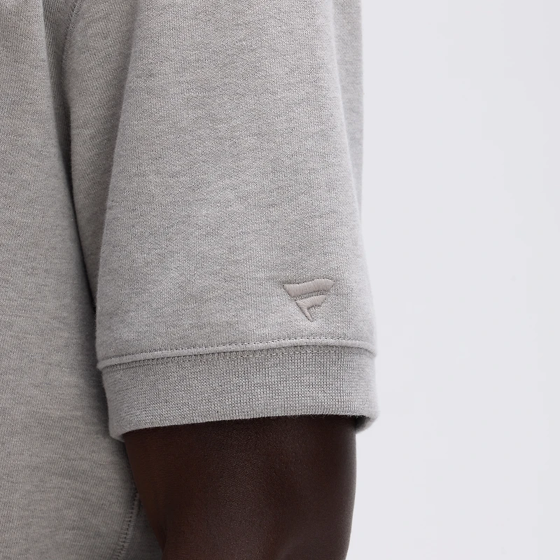 Sweat-shirt à manches courtes Fanatics Heather Gray Las Vegas Raiders IconicFleece