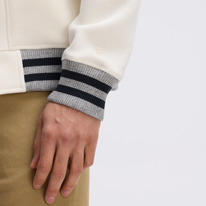 Veste polaire emblématique Fanatics Oatmeal Las Vegas Raiders à fermeture éclair intégrale