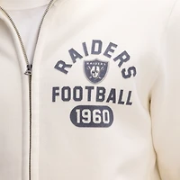Veste polaire emblématique Fanatics Oatmeal Las Vegas Raiders à fermeture éclair intégrale