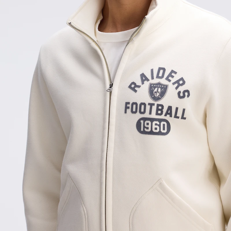 Fanatics Oatmeal Las Vegas Raiders IconicFleece Full-Zip Jacket