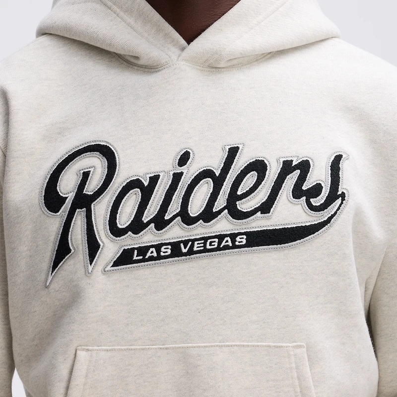 Fanatics Oatmeal Las Vegas Raiders IconicFleece Tipped Hoodie