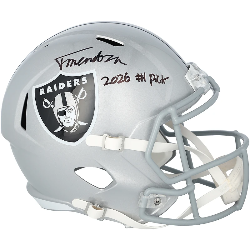Fernando Mendoza Las Vegas Raiders Autographed Riddell Speed Replica Helmet with "2026 #1 Pick" Inscription