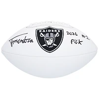 Fernando Mendoza Las Vegas Raiders Autographed Wilson White Panel Football with "2026 #1 Pick" Inscription