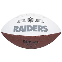 Fernando Mendoza Las Vegas Raiders Autographed Wilson White Panel Football with "2026 #1 Pick" Inscription