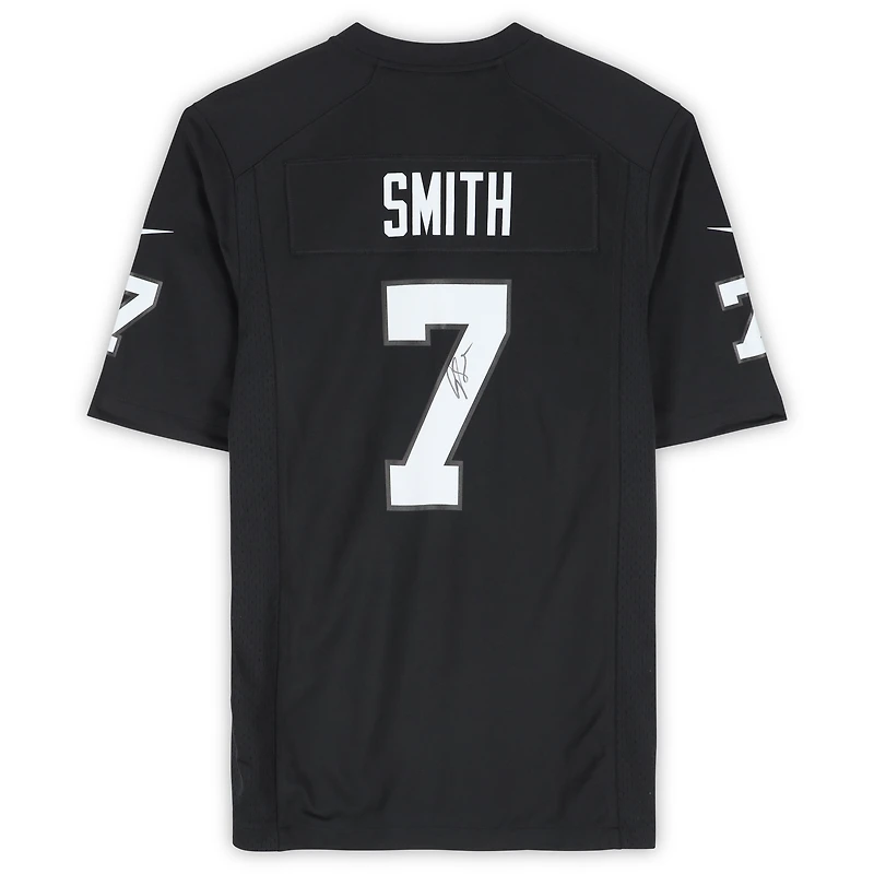 Maillot Nike noir dédicacé par Geno Smith des Las Vegas Raiders