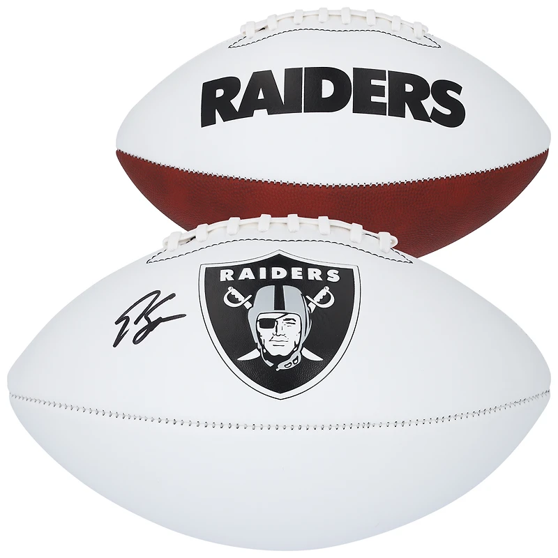 Ballon de football Franklin White Panel autographié par Geno Smith des Las Vegas Raiders