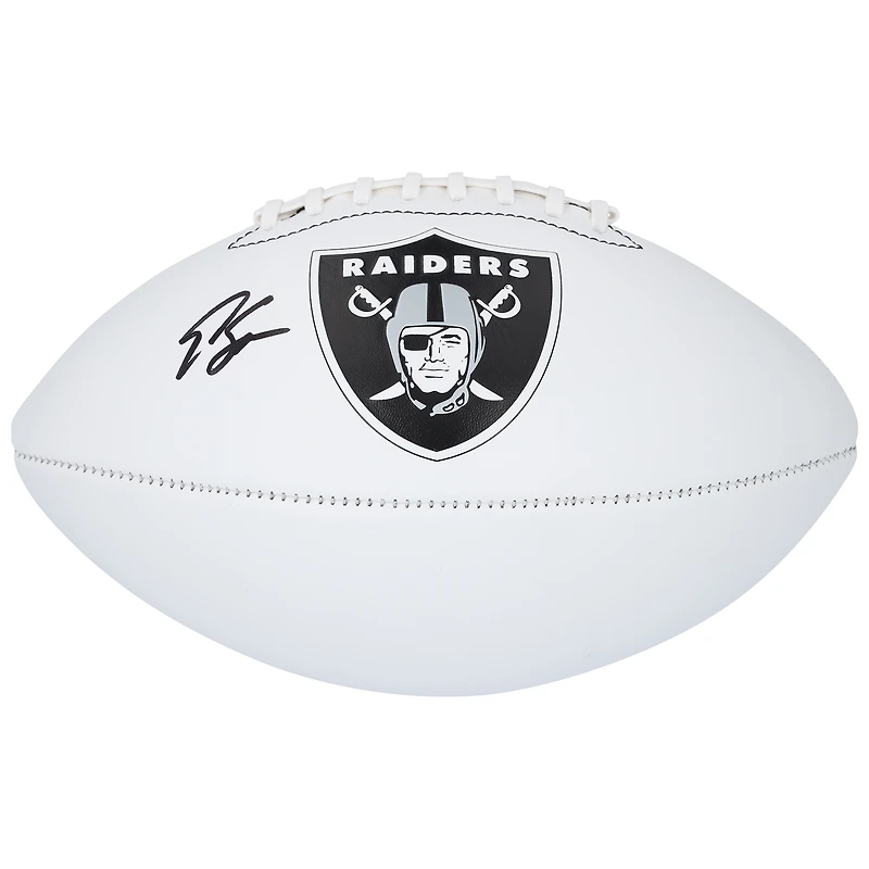 Ballon de football Franklin White Panel autographié par Geno Smith des Las Vegas Raiders