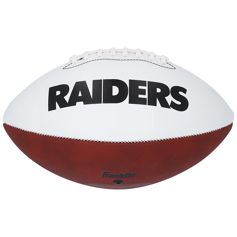 Ballon de football Franklin White Panel autographié par Geno Smith des Las Vegas Raiders