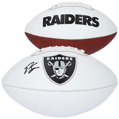 Ballon de football Franklin White Panel autographié par Geno Smith des Las Vegas Raiders