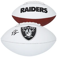 Ballon de football Franklin White Panel autographié par Geno Smith des Las Vegas Raiders