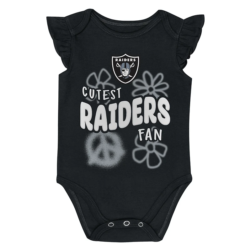Girls Newborn & Infant Outerstuff Las Vegas Raiders The Sunshine Two-Piece Bodysuit Set