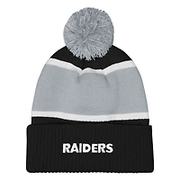 Girls Outerstuff  Black Las Vegas Raiders Let's Play Cuffed Knit Hat with Pom