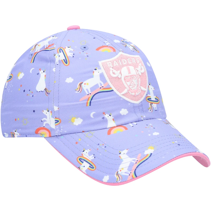Casquette réglable pour fille Preschool '47 Purple Las Vegas Raiders Unicorn Clean Up