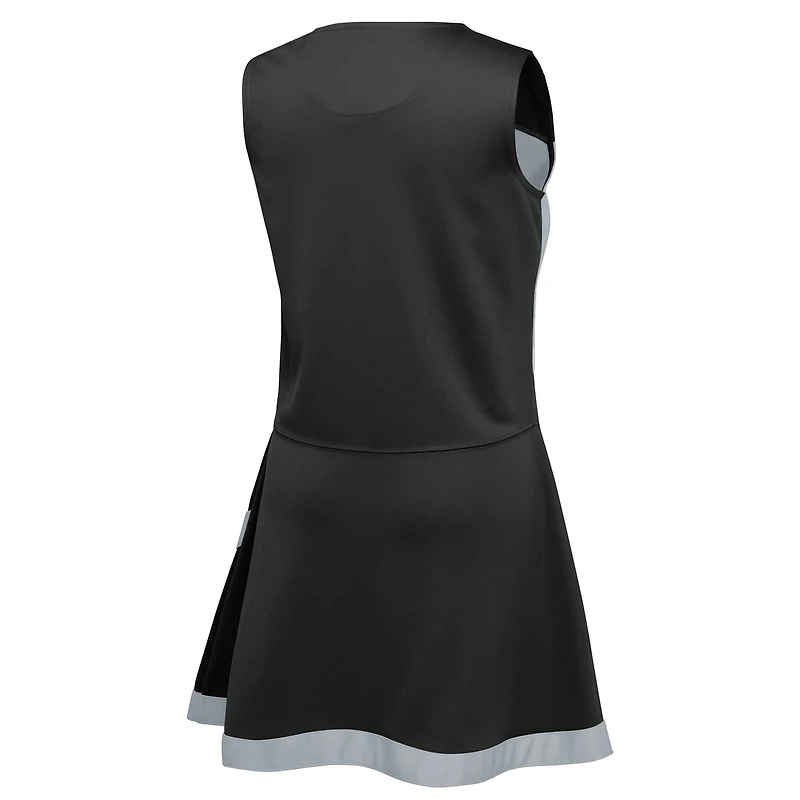 Robe pull 2 ​​pièces Cheer Captain noire avec bloomers pour filles d'âge préscolaire Las Vegas Raiders